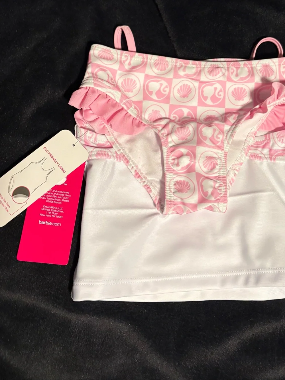 Barbie Pink and White Surfboard Graphic Girls' Swim set